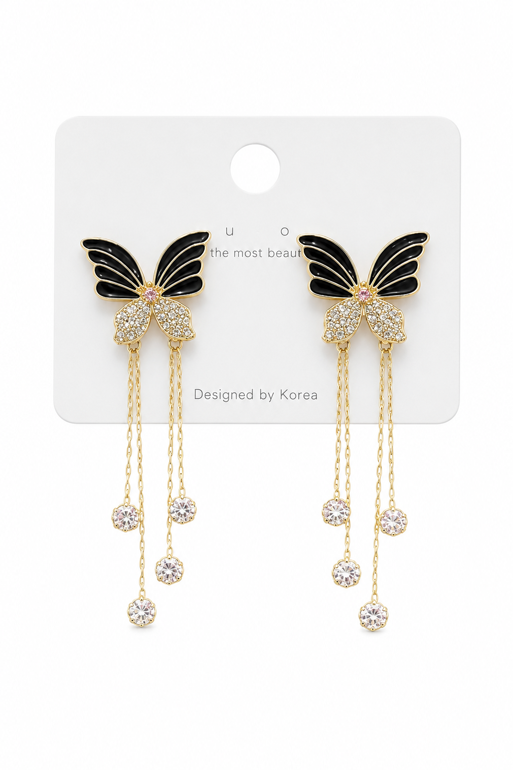 Butterfly Tassel Crystal Earrings ✨