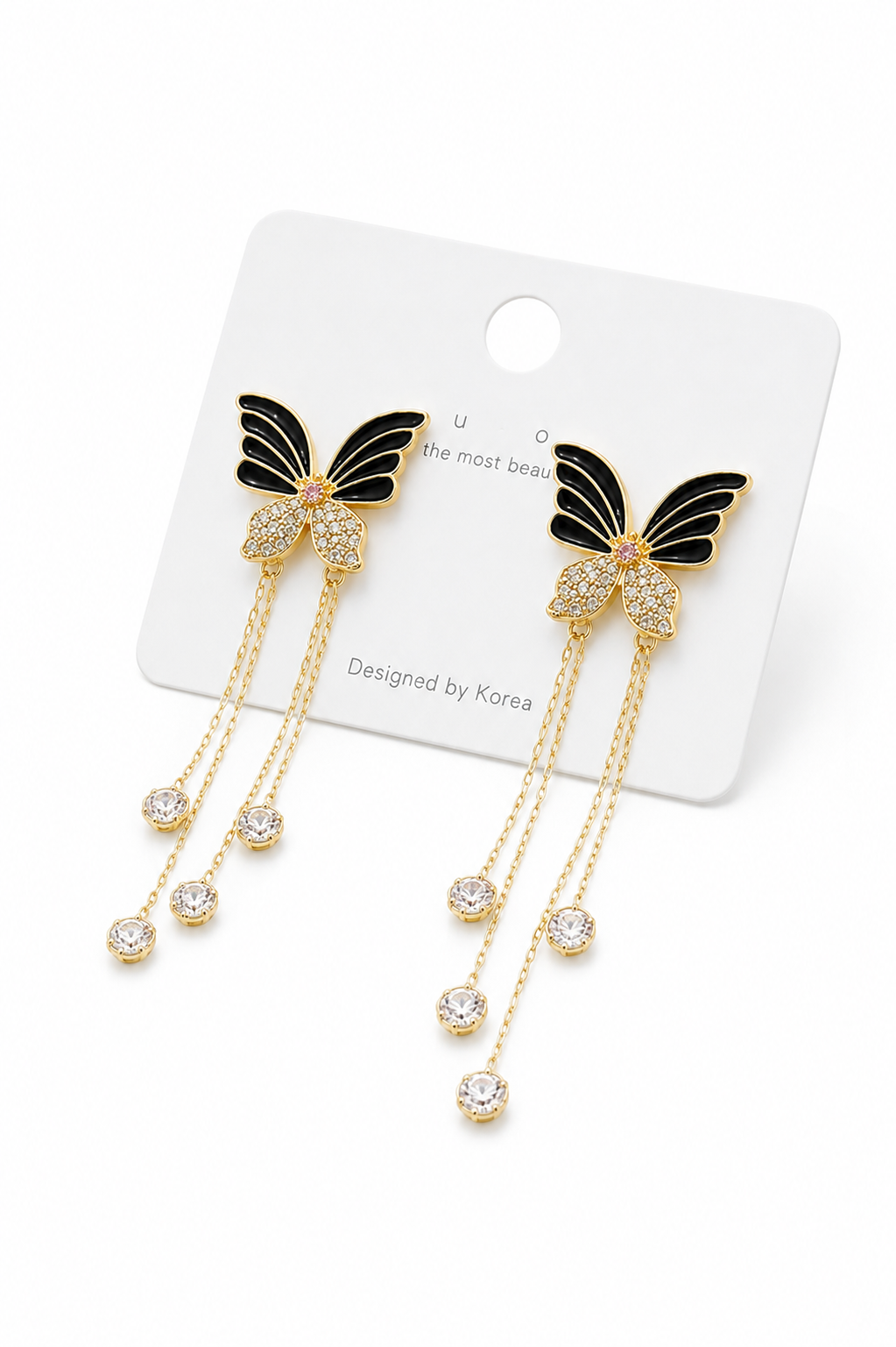 Butterfly Tassel Crystal Earrings ✨